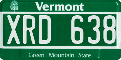VT license plate XRD638