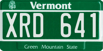 VT license plate XRD641