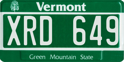 VT license plate XRD649