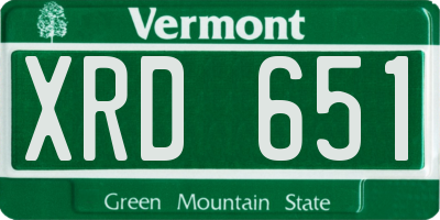VT license plate XRD651
