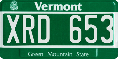 VT license plate XRD653