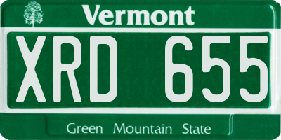 VT license plate XRD655