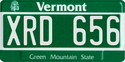 VT license plate XRD656