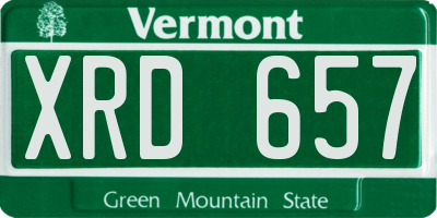 VT license plate XRD657