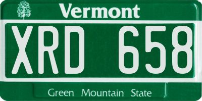 VT license plate XRD658