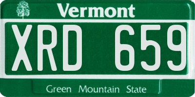 VT license plate XRD659