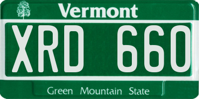 VT license plate XRD660
