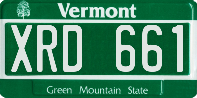 VT license plate XRD661