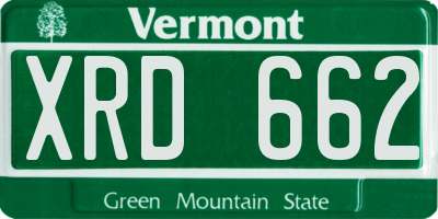 VT license plate XRD662