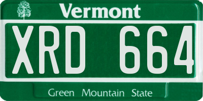 VT license plate XRD664