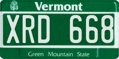 VT license plate XRD668
