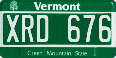 VT license plate XRD676