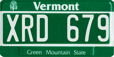 VT license plate XRD679