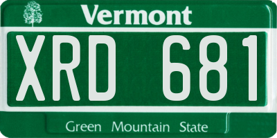 VT license plate XRD681