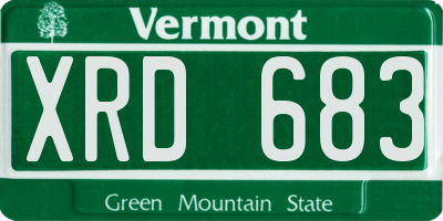 VT license plate XRD683