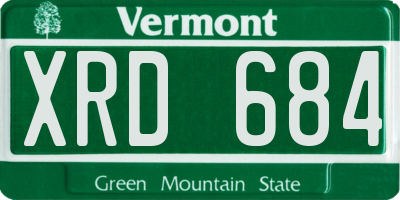 VT license plate XRD684