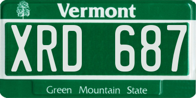 VT license plate XRD687