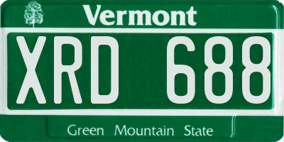 VT license plate XRD688