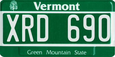 VT license plate XRD690