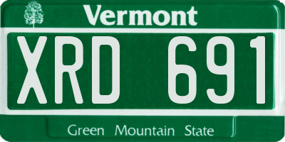 VT license plate XRD691