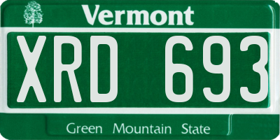VT license plate XRD693