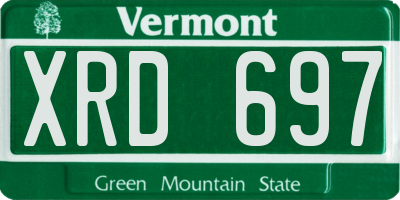 VT license plate XRD697