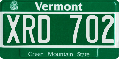 VT license plate XRD702