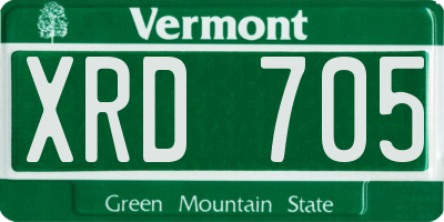 VT license plate XRD705