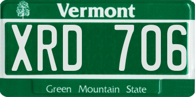 VT license plate XRD706
