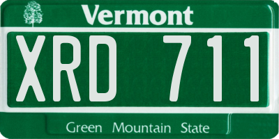 VT license plate XRD711