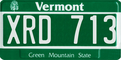 VT license plate XRD713