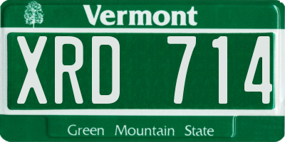 VT license plate XRD714