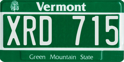 VT license plate XRD715