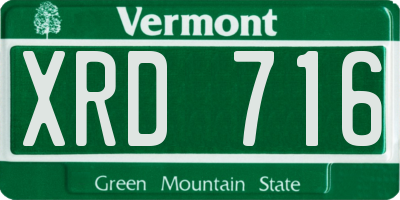 VT license plate XRD716