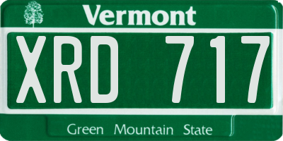VT license plate XRD717