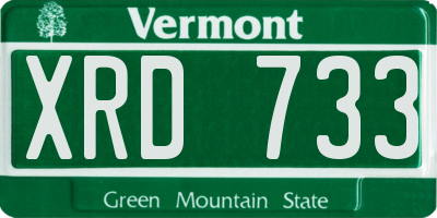 VT license plate XRD733