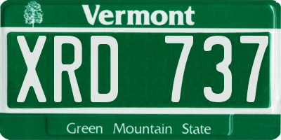 VT license plate XRD737