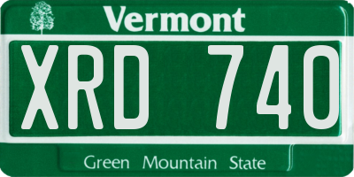 VT license plate XRD740