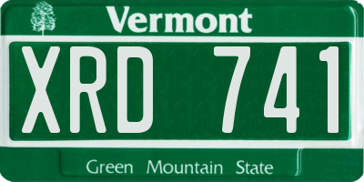 VT license plate XRD741