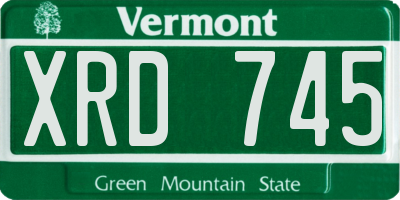 VT license plate XRD745