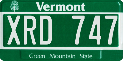VT license plate XRD747