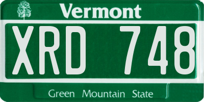VT license plate XRD748