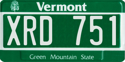 VT license plate XRD751