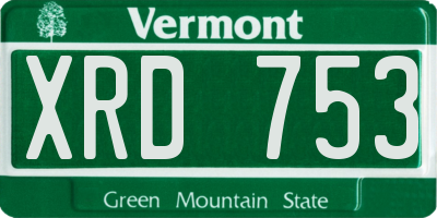 VT license plate XRD753