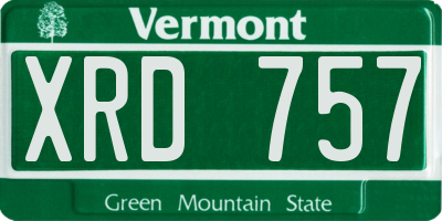 VT license plate XRD757