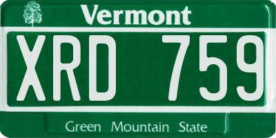 VT license plate XRD759