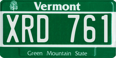 VT license plate XRD761