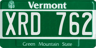 VT license plate XRD762
