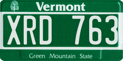 VT license plate XRD763