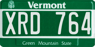 VT license plate XRD764